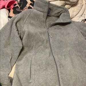 Columbia Gray Fleece Jacket large